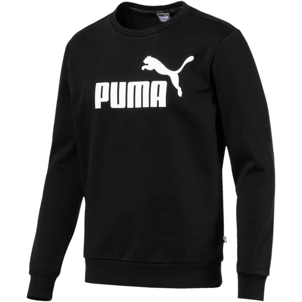 Puma - Mens Ess Logo Crew Sweat Fl Big Logo, Size: Medium, Color: Puma Black
